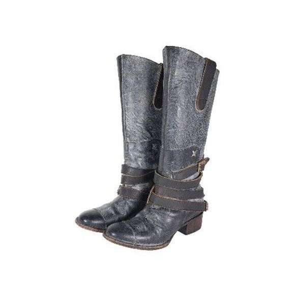 Freebird by Steven Women's Dkota US7 Leather Distressed Gray Tall Western Boots - Picture 1 of 13